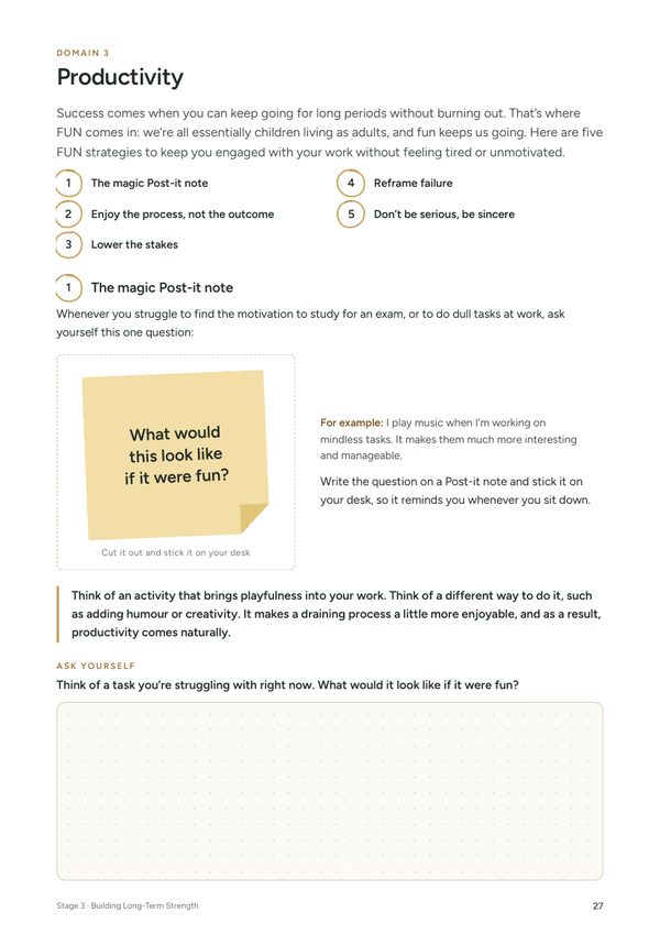 Page 27, five FUN strategies